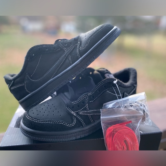 Travis Scott x Jordan 1 Retro Retro Low OG SP size 3Y BNIB Black Phantom (ps 3Y) - Picture 12 of 16